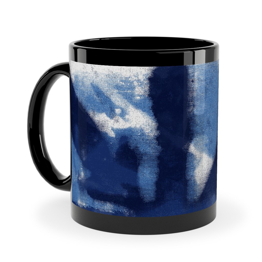 Shibori - Indigo Ceramic Mug, Black, , 11oz, Blue, True Blue