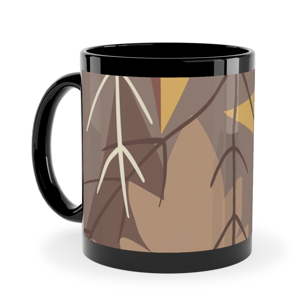 Leaf Pile Ceramic Mug, Black, , 11oz, Brown, Brown
