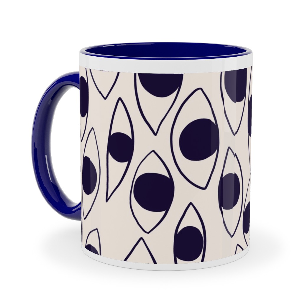 Eye White - Light Ceramic Mug, Blue, , 11oz, White, White