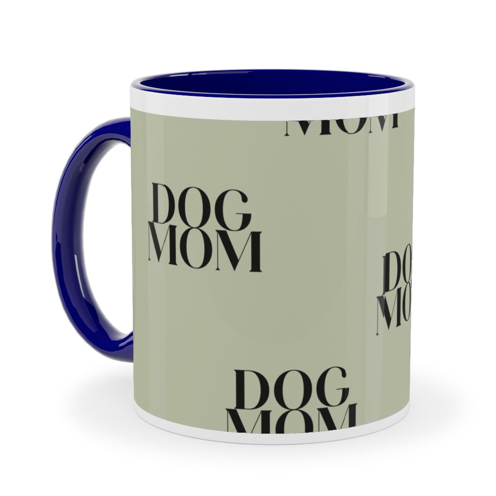 Dog Mom Ceramic Mug, Blue, , 11oz, Green, Pear