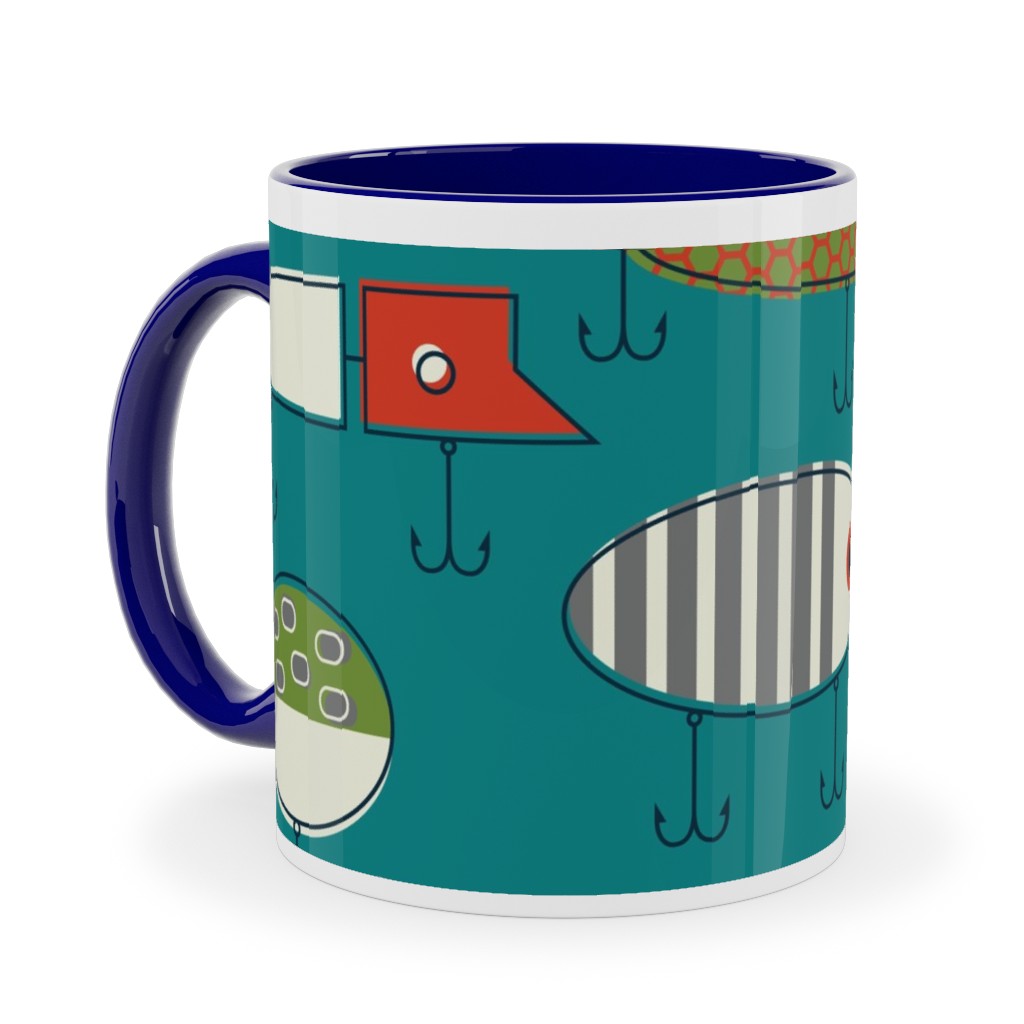 Hooked Up Ceramic Mug, Blue, , 11oz, Multicolor, Seascape