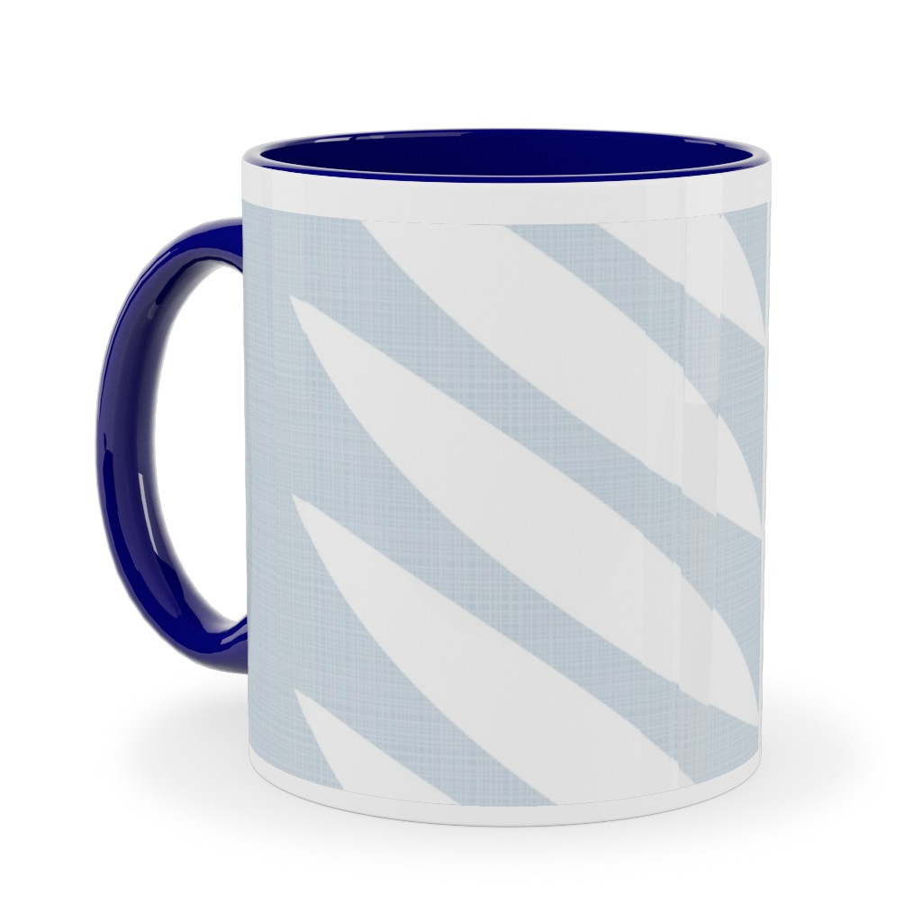 Laurel Leaf Stripe - Light Blue Ceramic Mug, Blue,  , 11oz, Blue