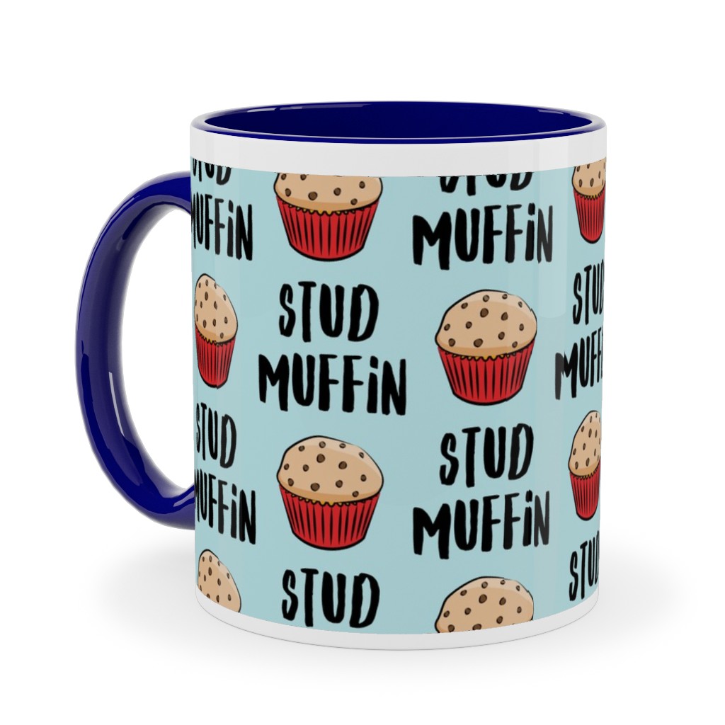 Stud Muffin - Muffins - Blue Ceramic Mug, Blue, , 11oz, Blue, True Blue