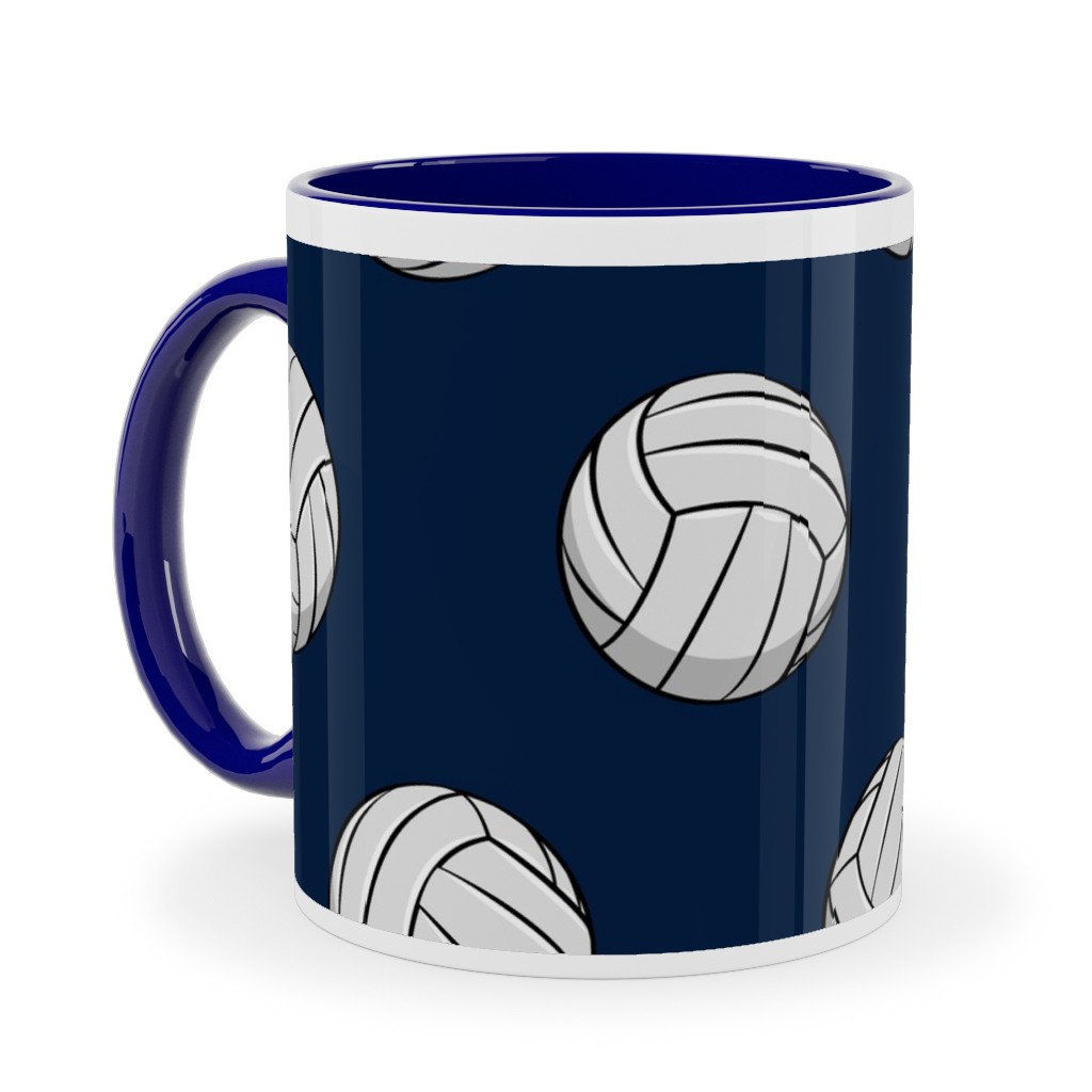 Volleyball - Blue Ceramic Mug, Blue, , 11oz, Blue, True Blue