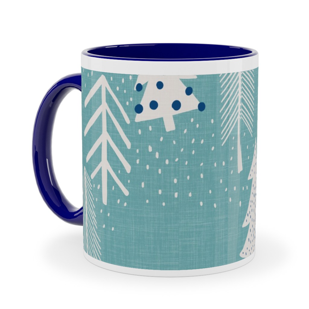Evergreen Forest Ceramic Mug, Blue, , 11oz, Blue, Sea