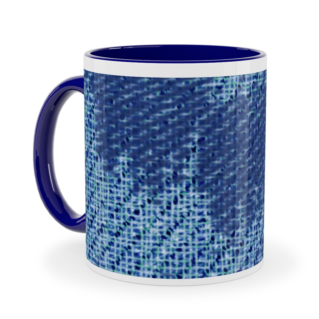 Blue Photo Mugs Blue Ikat Ceramic Mug Blue 11oz Blue True Blue
