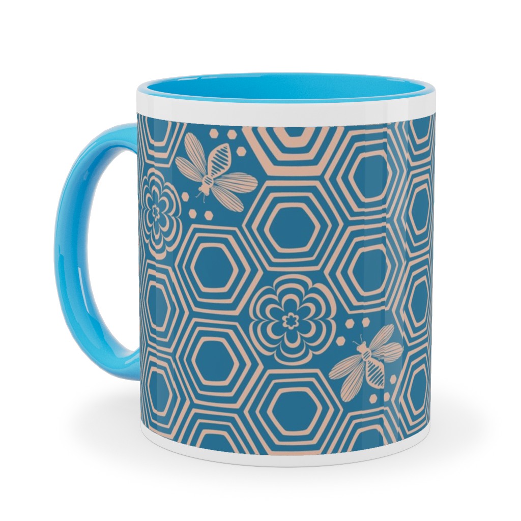 Honeyrose Ceramic Mug, Light Blue, , 11oz, Blue, True Blue