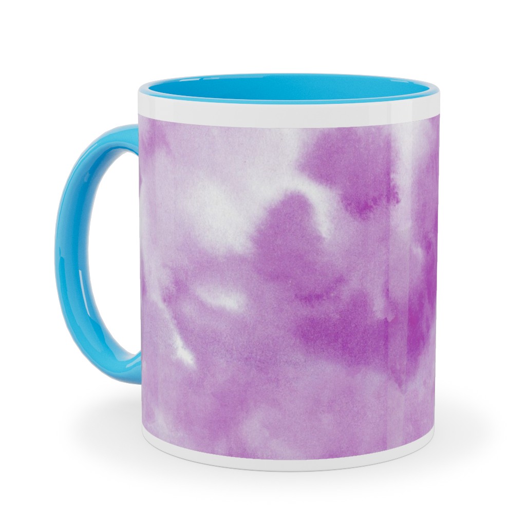 Watercolor Texture - Purple Ceramic Mug, Light Blue, , 11oz, Purple, Purple