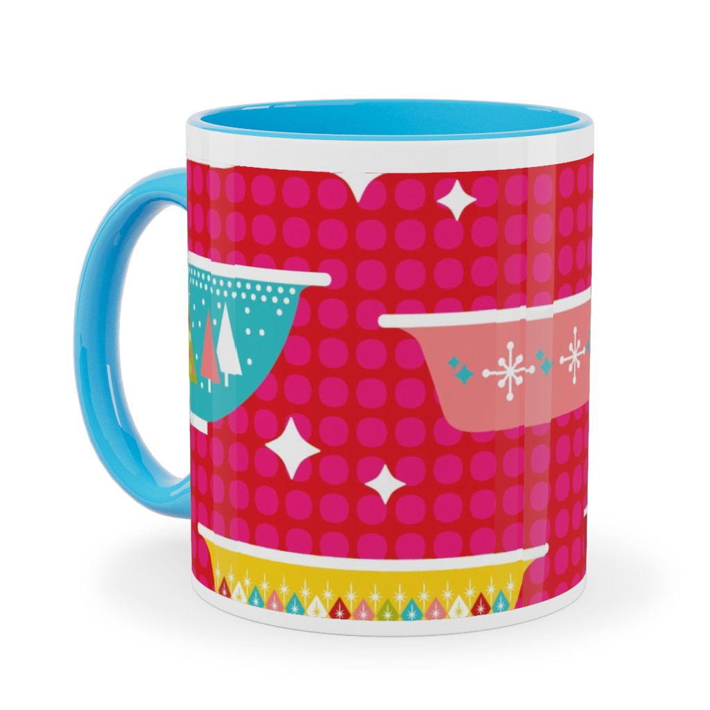 Christmas Dishes Ceramic Mug, Light Blue,  , 11oz, Multicolor