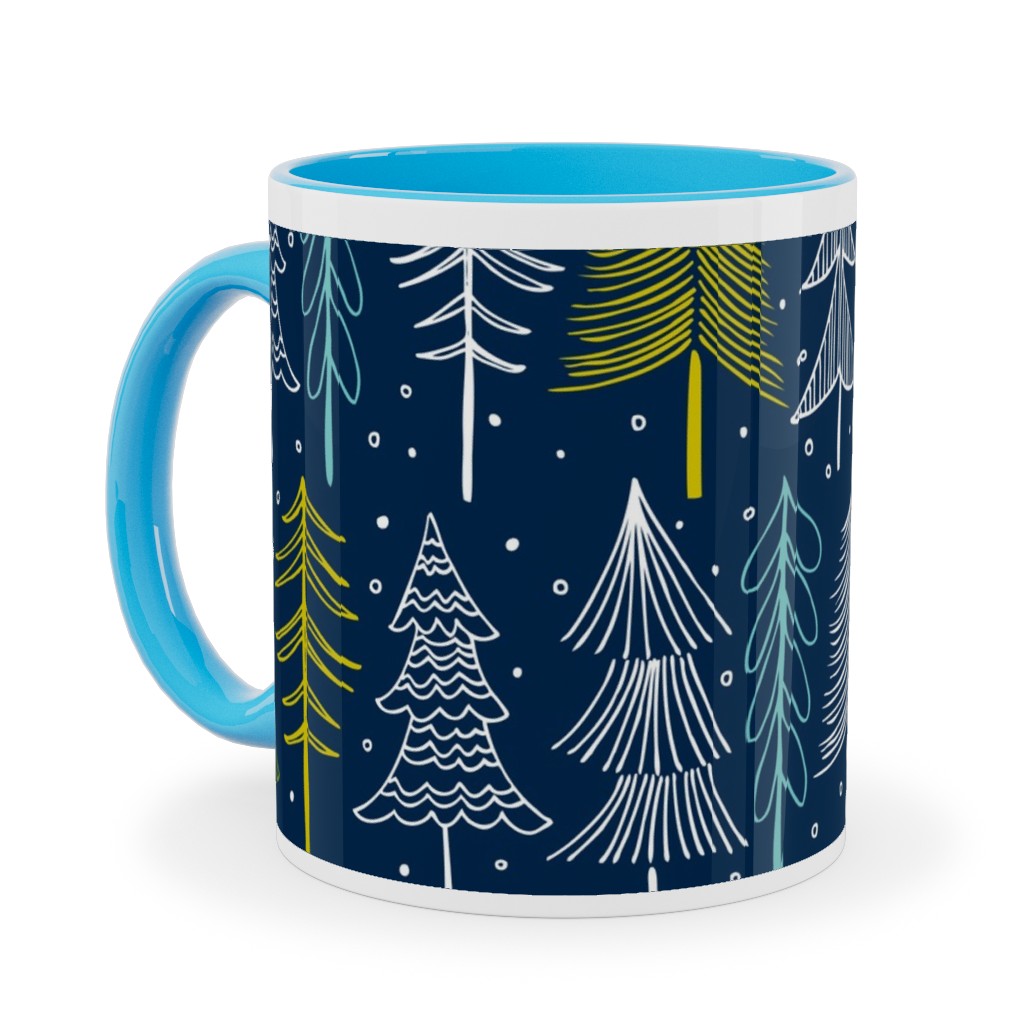 Oh' Christmas Tree Ceramic Mug, Light Blue, , 11oz, Blue, Silhouette