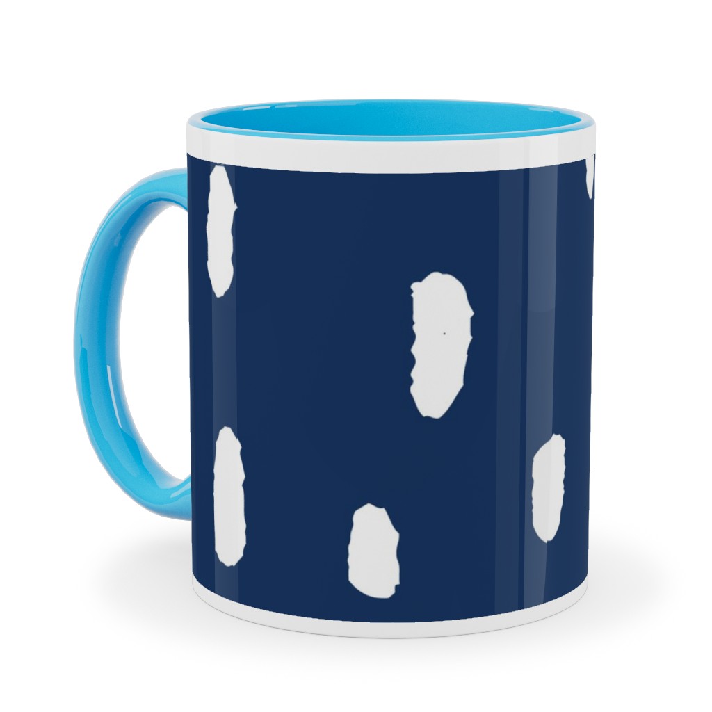 Confetti Dot - Night Ceramic Mug, Light Blue,  , 11oz, Blue