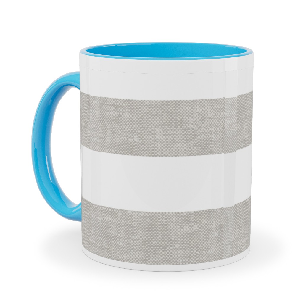 Tiles - Rectangles - Stone Ceramic Mug, Light Blue, , 11oz, Gray, Gray