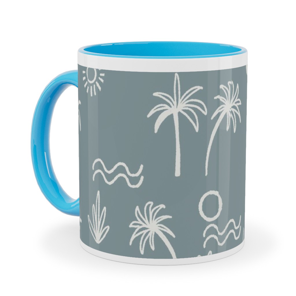 Summer Sun - Slate Ceramic Mug, Light Blue,  , 11oz, Blue