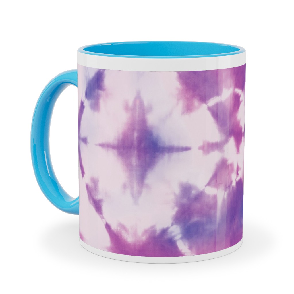 Tie-Dye - Purple and Pink Ceramic Mug, Light Blue,  , 11oz, Purple