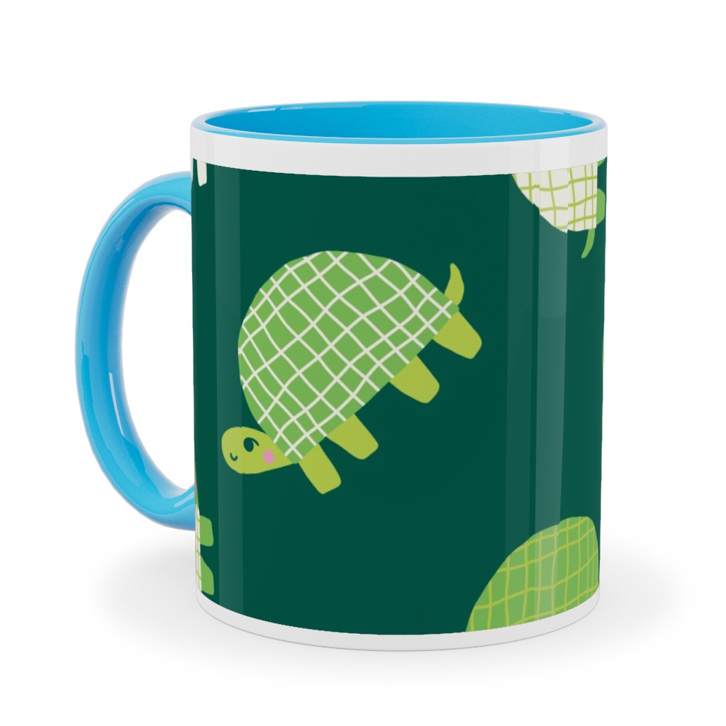 Turtles - Green Ceramic Mug, Light Blue, , 11oz, Green, Classic Green