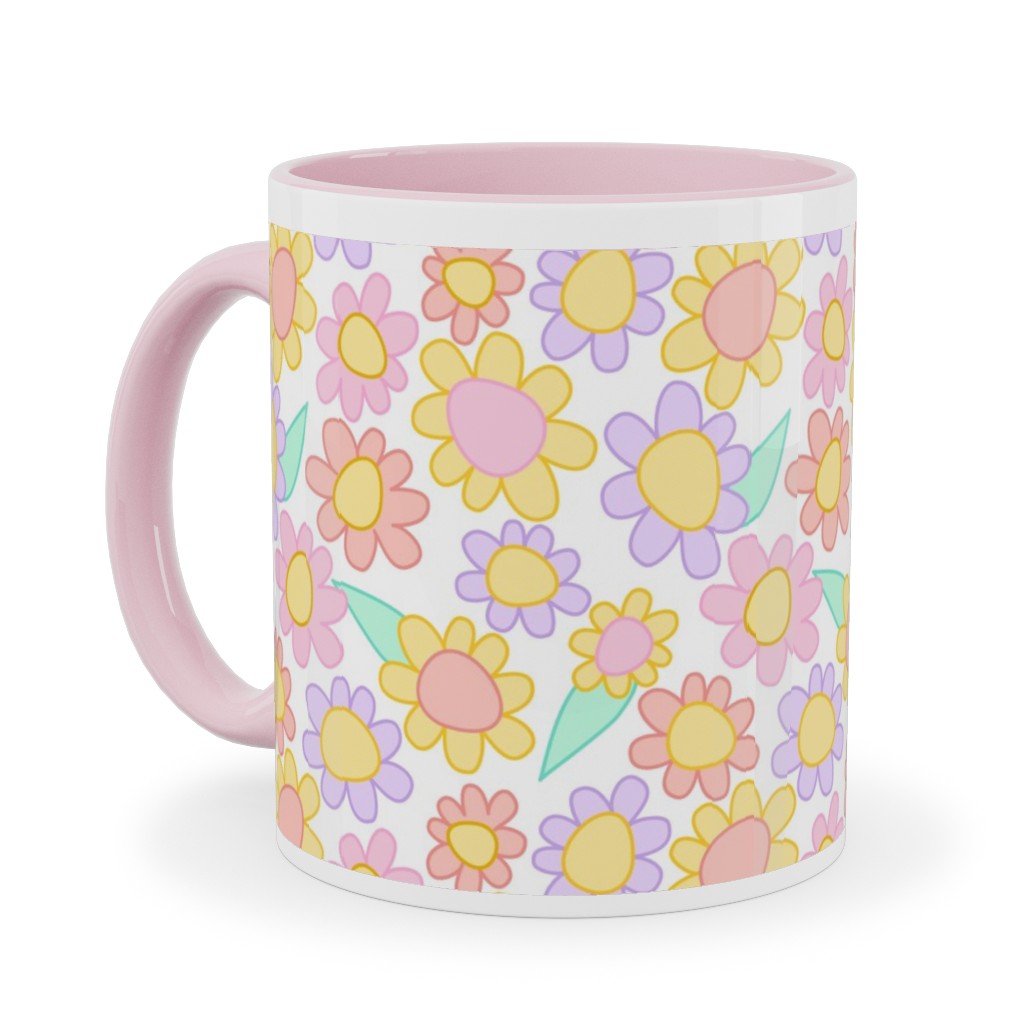 Nicola Unicorn Flowers Ceramic Mug, Pink,  , 11oz, Multicolor