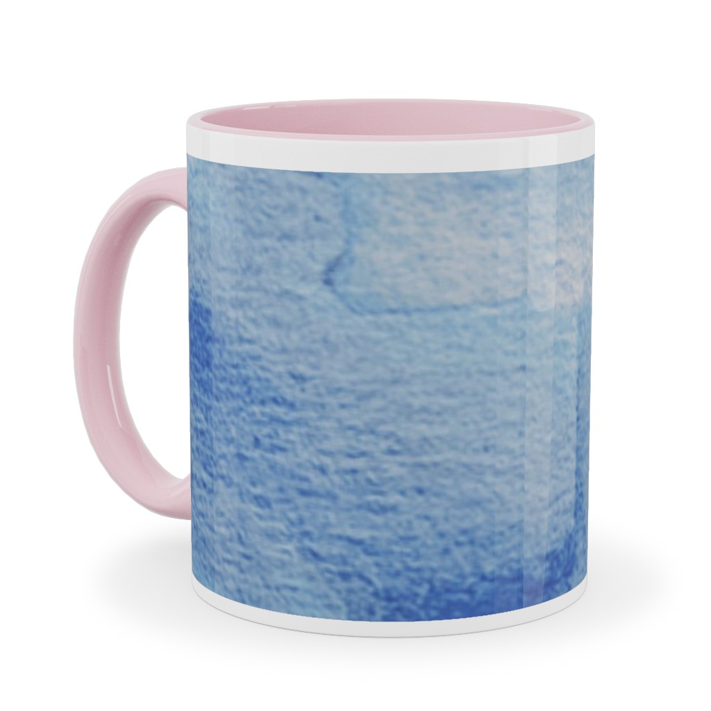 Watercolor Rorscharch - Blue Ceramic Mug, Pink, , 11oz, Blue, True Blue