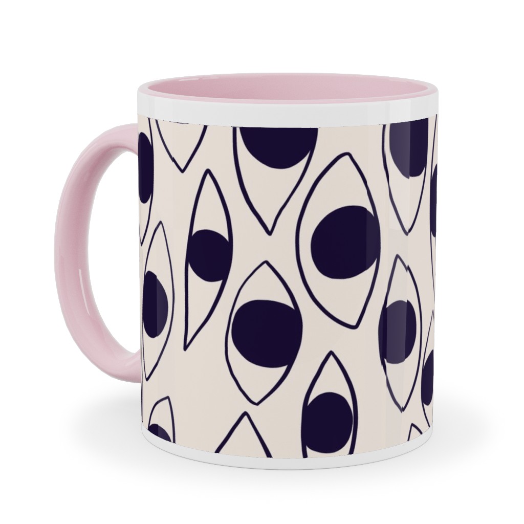 Eye White - Light Ceramic Mug, Pink, , 11oz, White, White