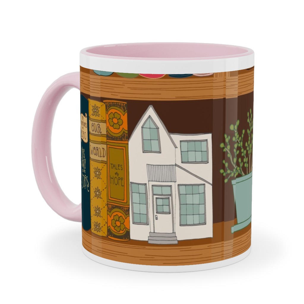 a Treasured Library Ceramic Mug, Pink,  , 11oz, Multicolor