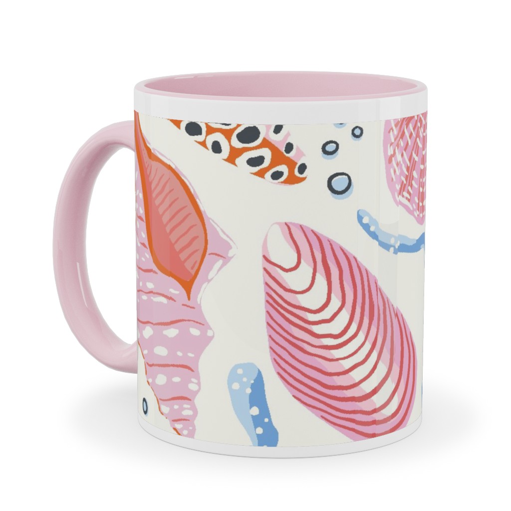 Seashells - Pink Ceramic Mug, Pink,  , 11oz, Multicolor