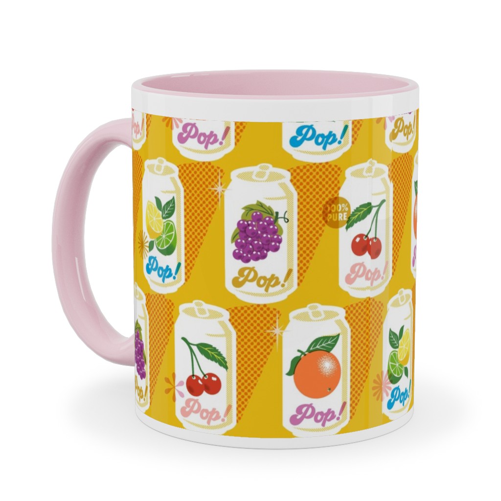Fruit Pop! Ceramic Mug, Pink, , 11oz, Yellow, Citrus Bliss