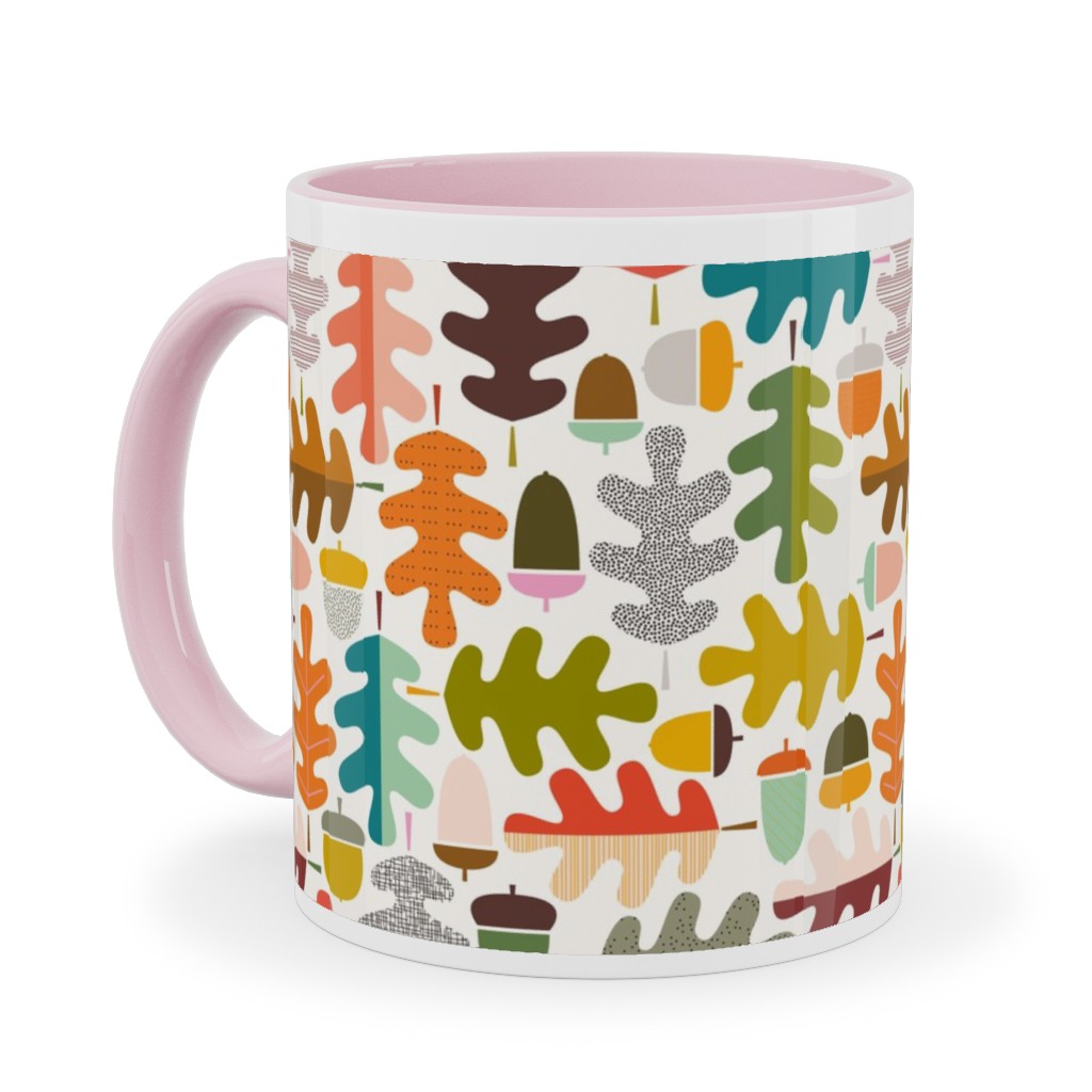 Autumn Oak Tree - Multi Ceramic Mug, Pink,  , 11oz, Multicolor