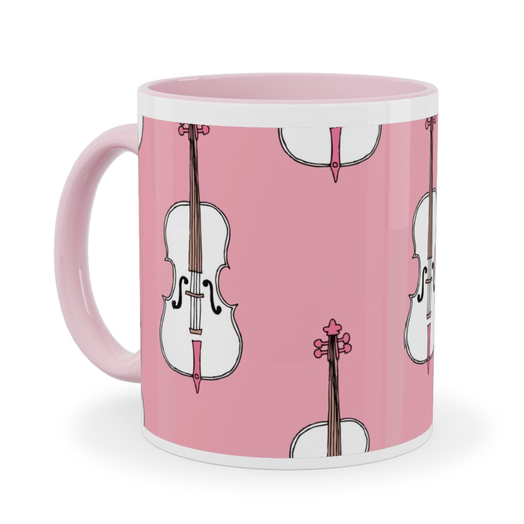 Violins - Pink Ceramic Mug, Pink,  , 11oz, Pink