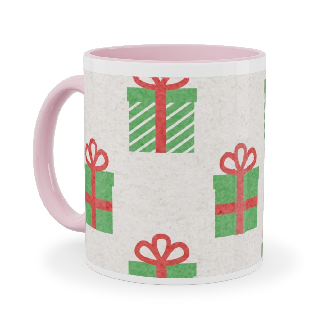 Christmas Presents Ceramic Mug, Pink, , 11oz, Multicolor
