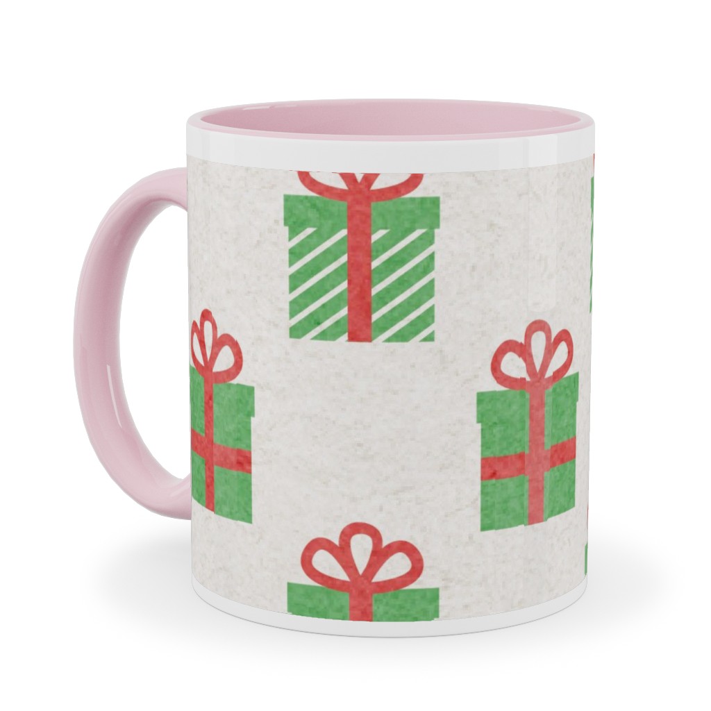 Christmas Presents Ceramic Mug, Pink,  , 11oz, Multicolor