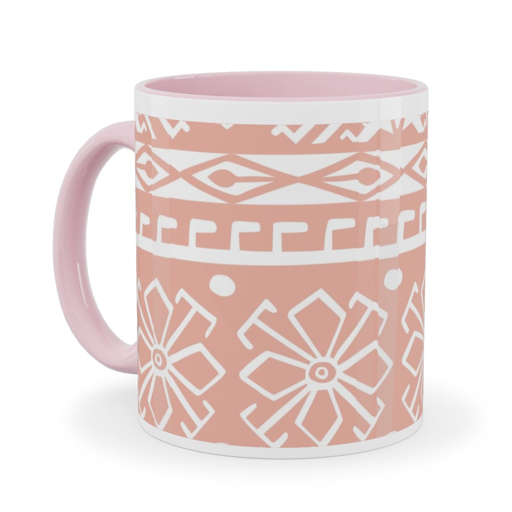 Grand Bazaar - Blush Pink Ceramic Mug, Pink, , 11oz, Pink, Bright Pink