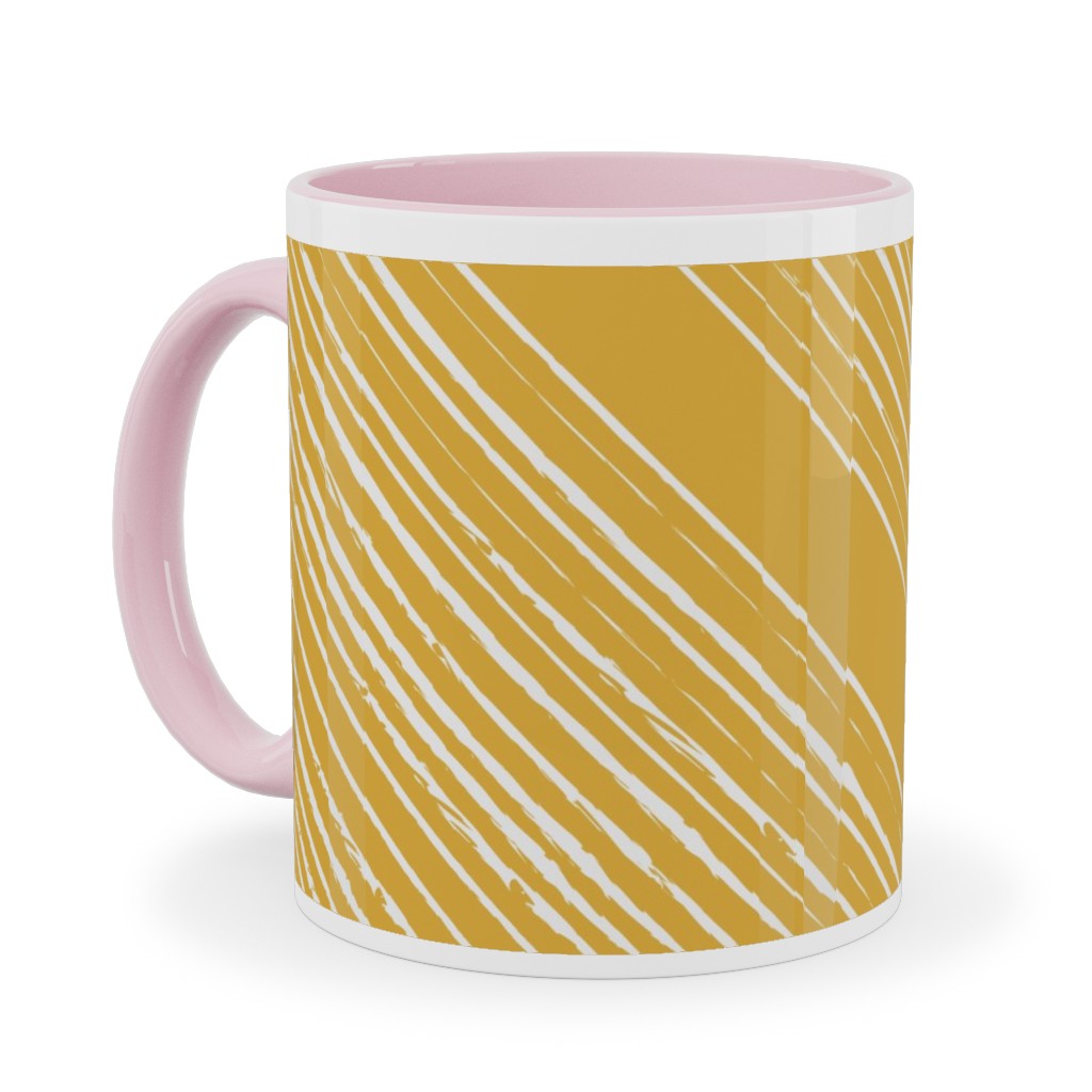 Modern Farmhouse - Mustard Ceramic Mug, Pink, , 11oz, Yellow, Classic Yellow