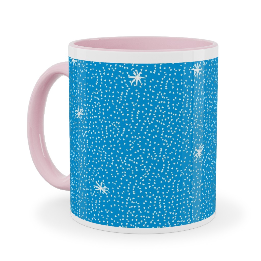 Holiday Hygge Snowflakes Ceramic Mug, Pink,  , 11oz, Blue