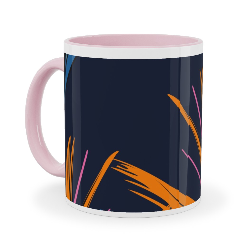 Bird of Paradise Ceramic Mug, Pink,  , 11oz, Blue