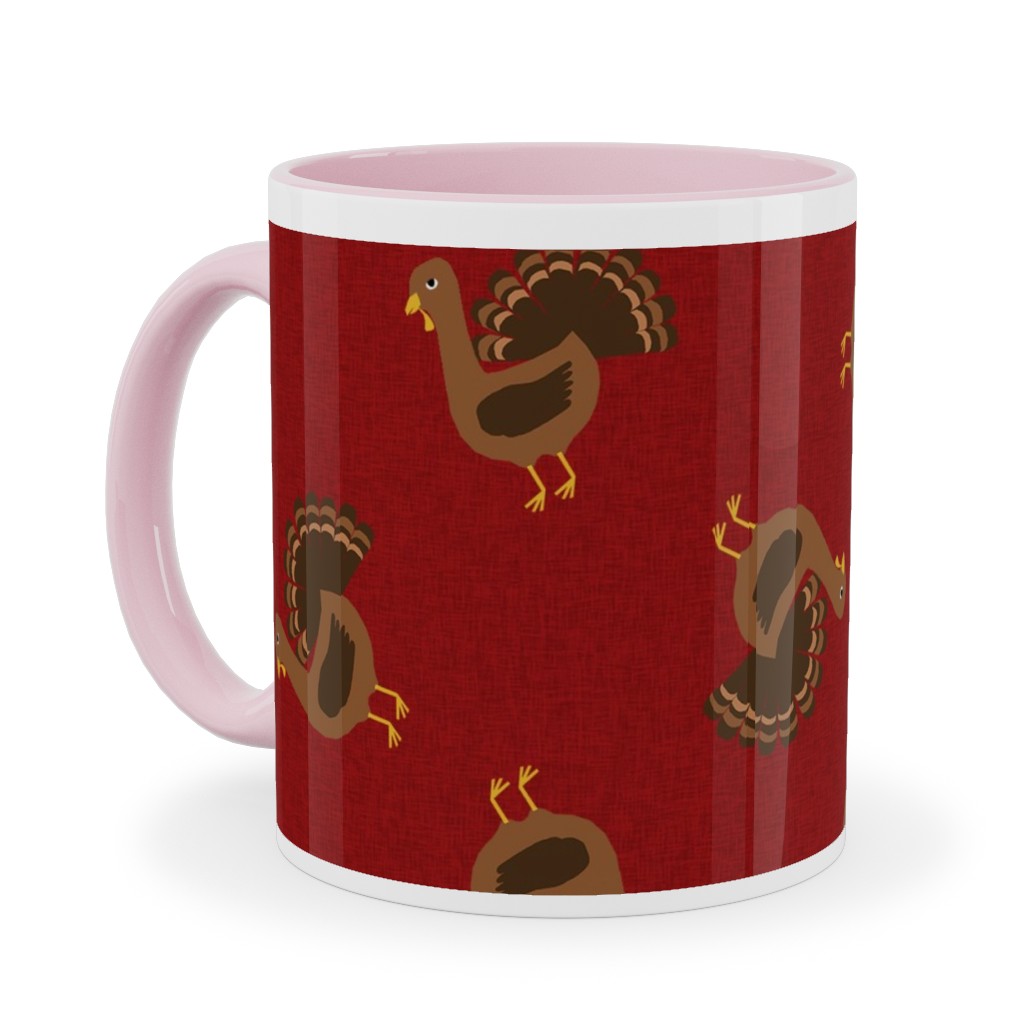 Turkey Toss Ceramic Mug, Pink, , 11oz, Red, Sap