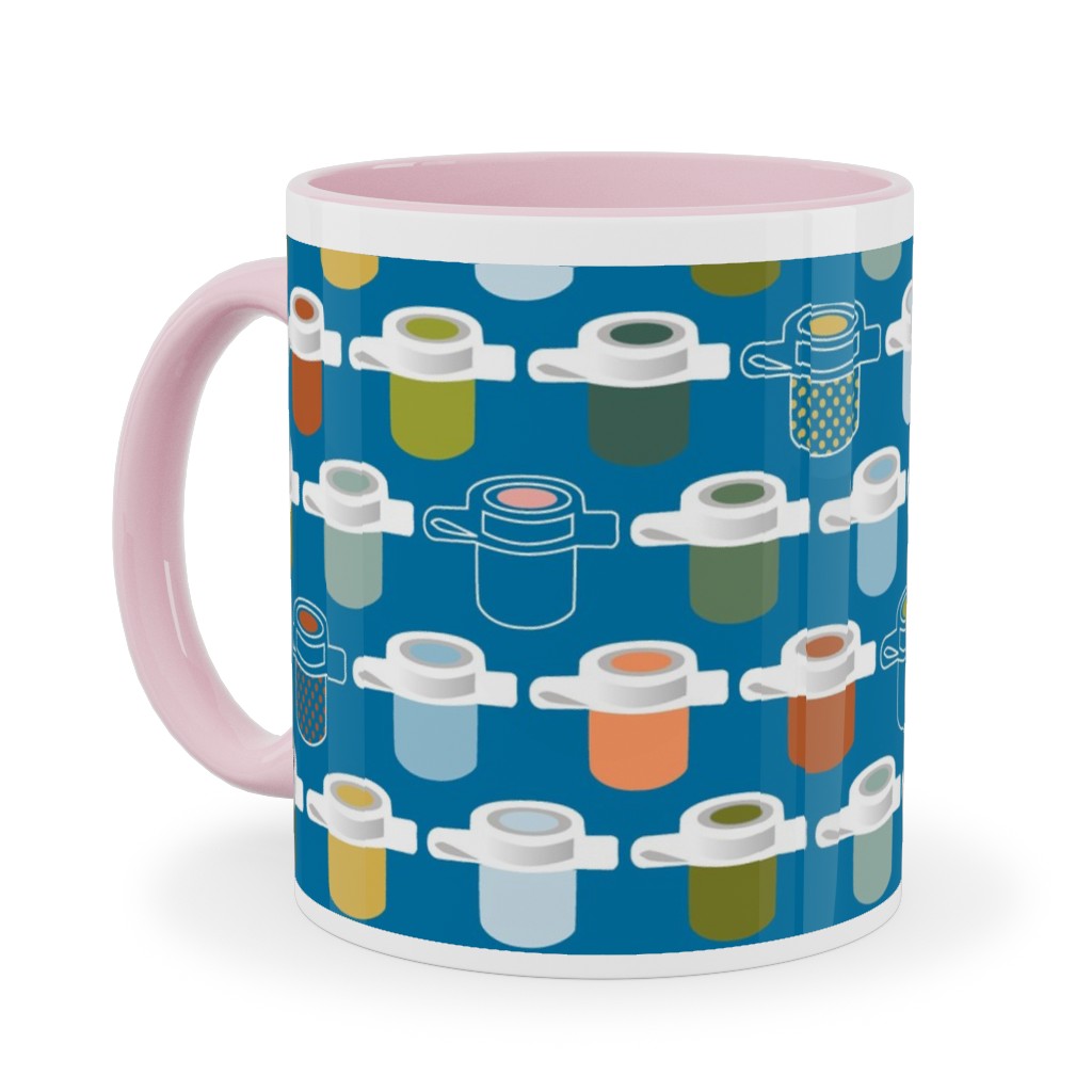 Paint Pots Ceramic Mug, Pink, , 11oz, Blue, Bluebird