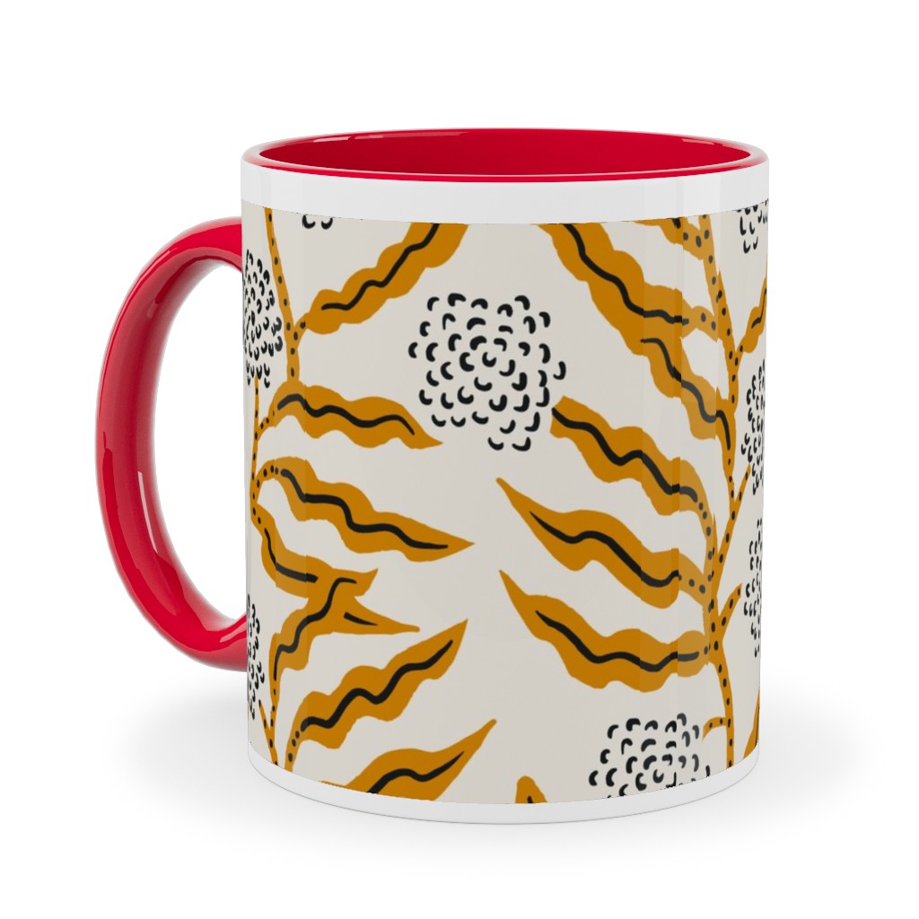 La Ville Vine - Yellow Ceramic Mug, Red,  , 11oz, Yellow