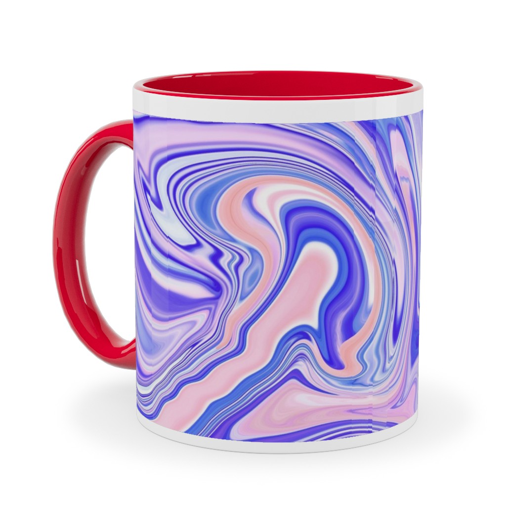 Love Spell Marble - Purple Coral Pink Ceramic Mug, Red,  , 11oz, Purple