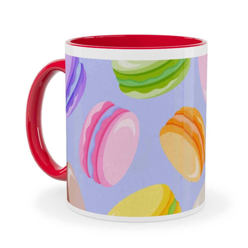 Pastel Macarons - Lavender Ceramic Mug, Red,  , 11oz, Purple