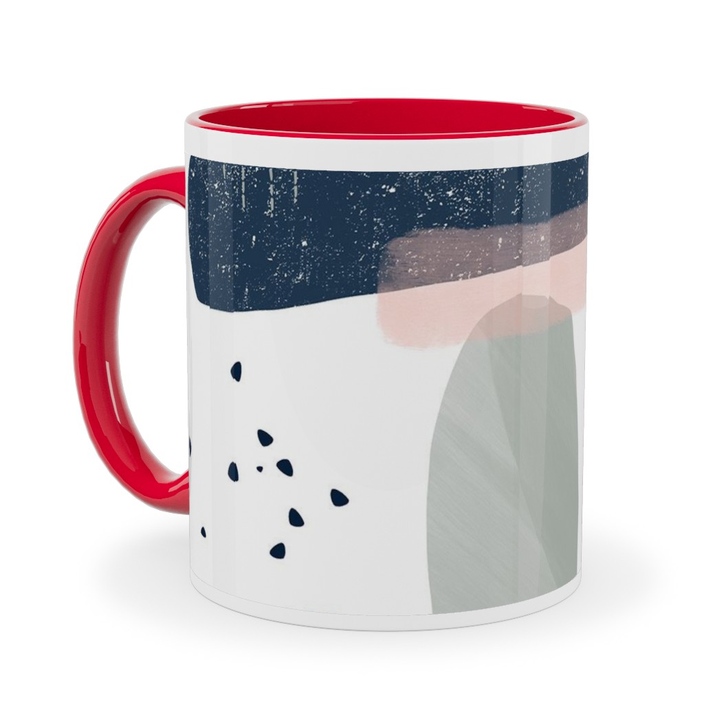 Abstract Minima - Multi Ceramic Mug, Red, , 11oz, Multicolor