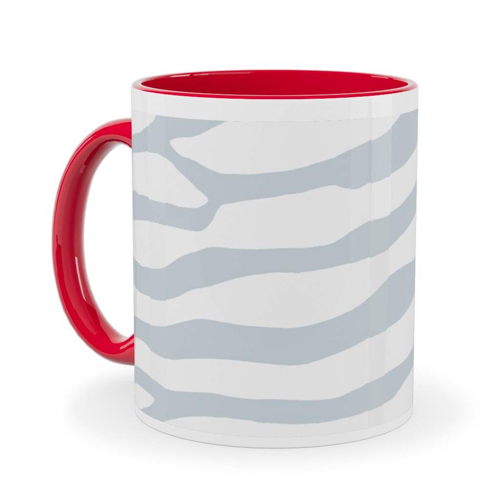 Brackenbury Beach Custom - Blue Ceramic Mug, Red,  , 11oz, Gray