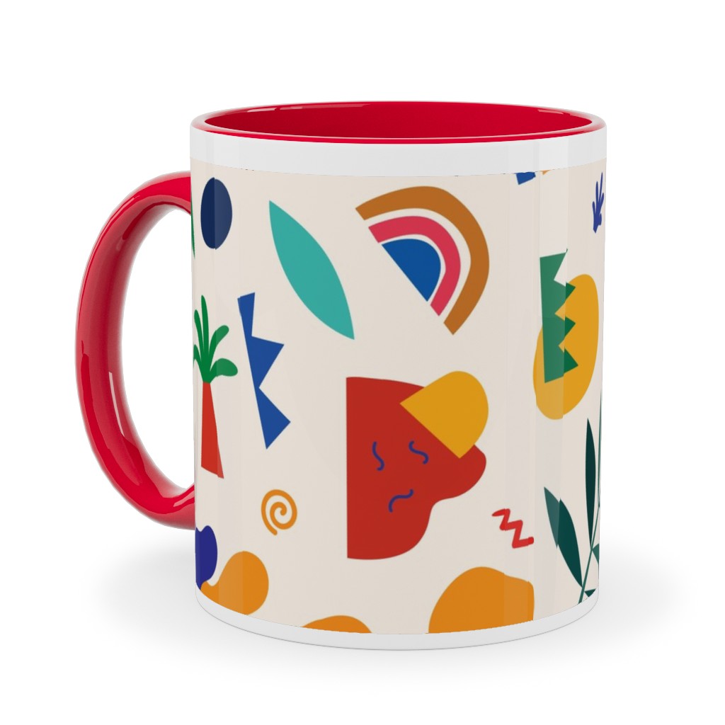 Seamless Pattern - Multi Ceramic Mug, Red,  , 11oz, Multicolor