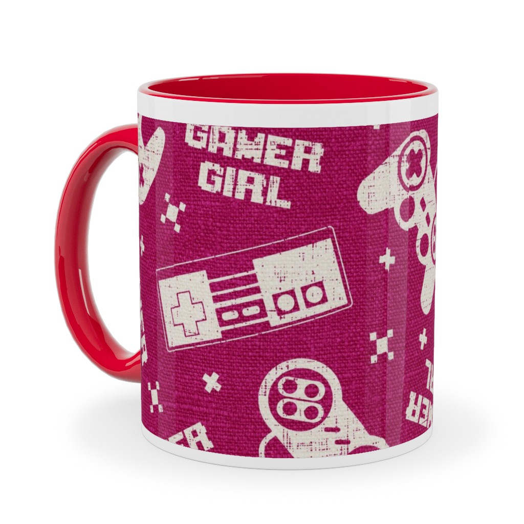 Gamer Life Ceramic Mug, Red,  , 11oz, Pink