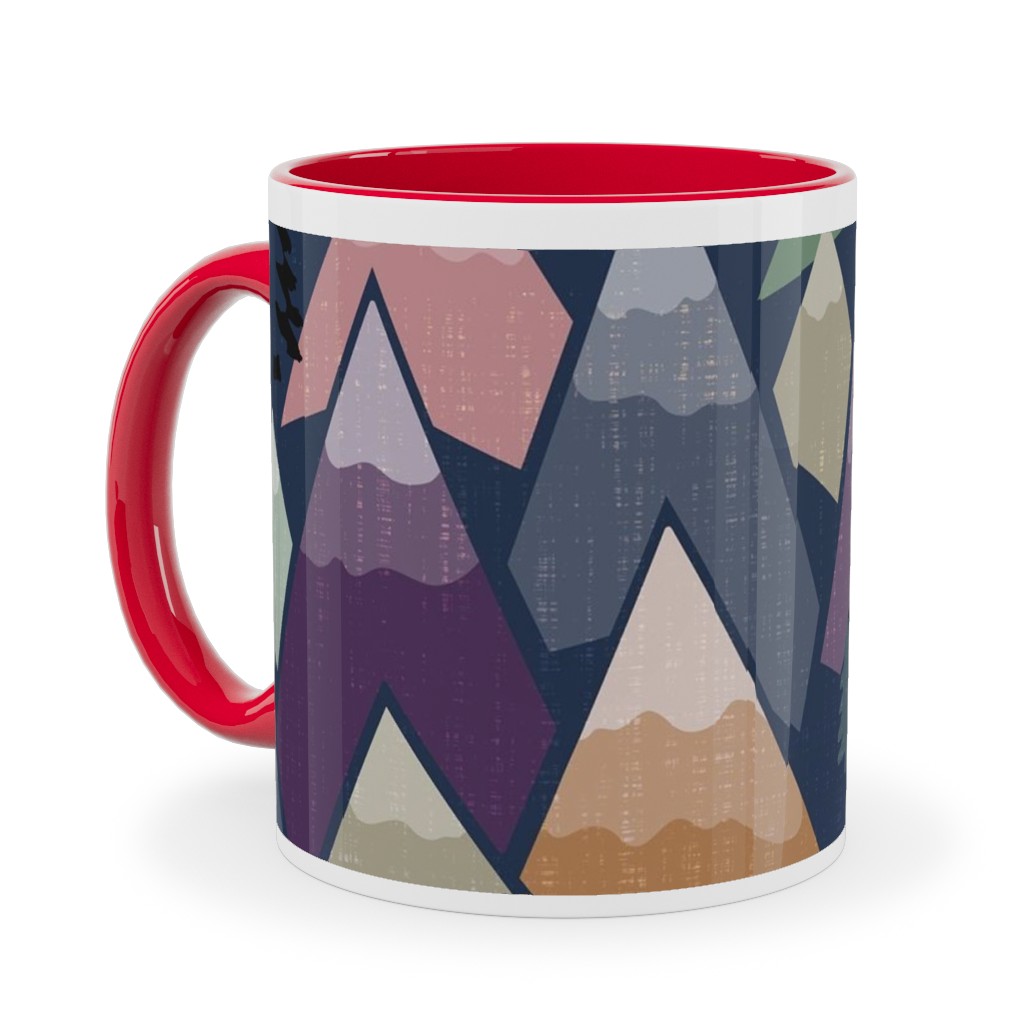 the Mountains Are Calling Ceramic Mug, Red,  , 11oz, Multicolor