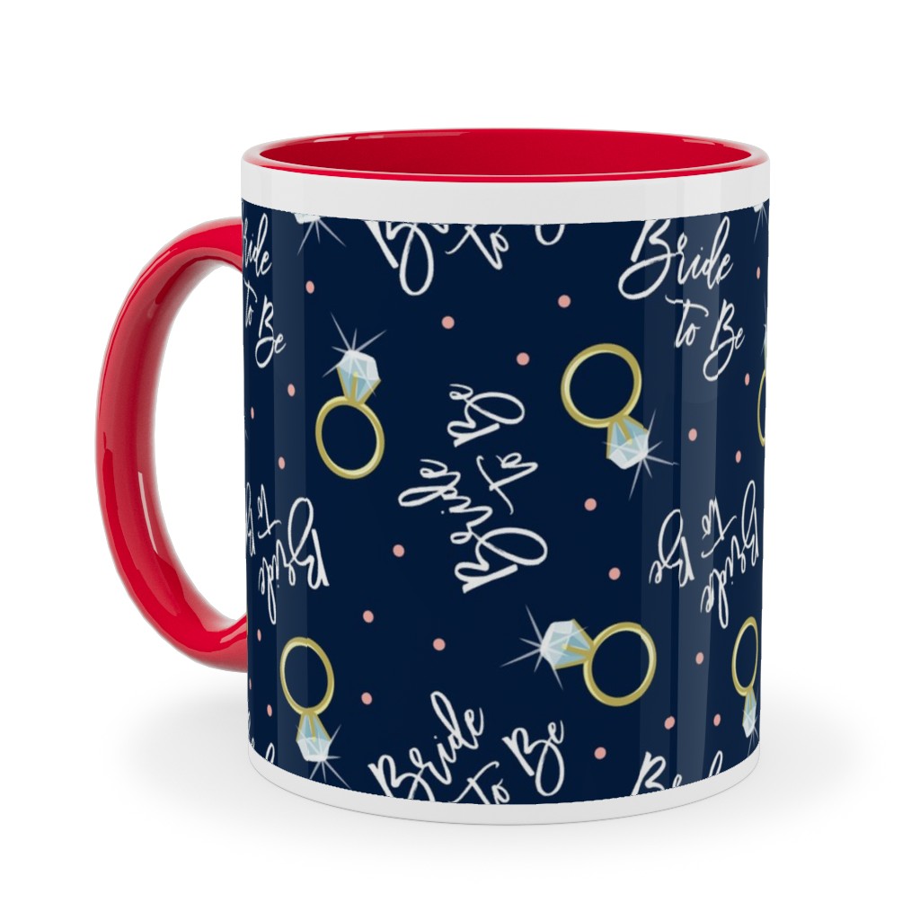 Bride To Be - Navy Ceramic Mug, Red, , 11oz, Blue, True Blue
