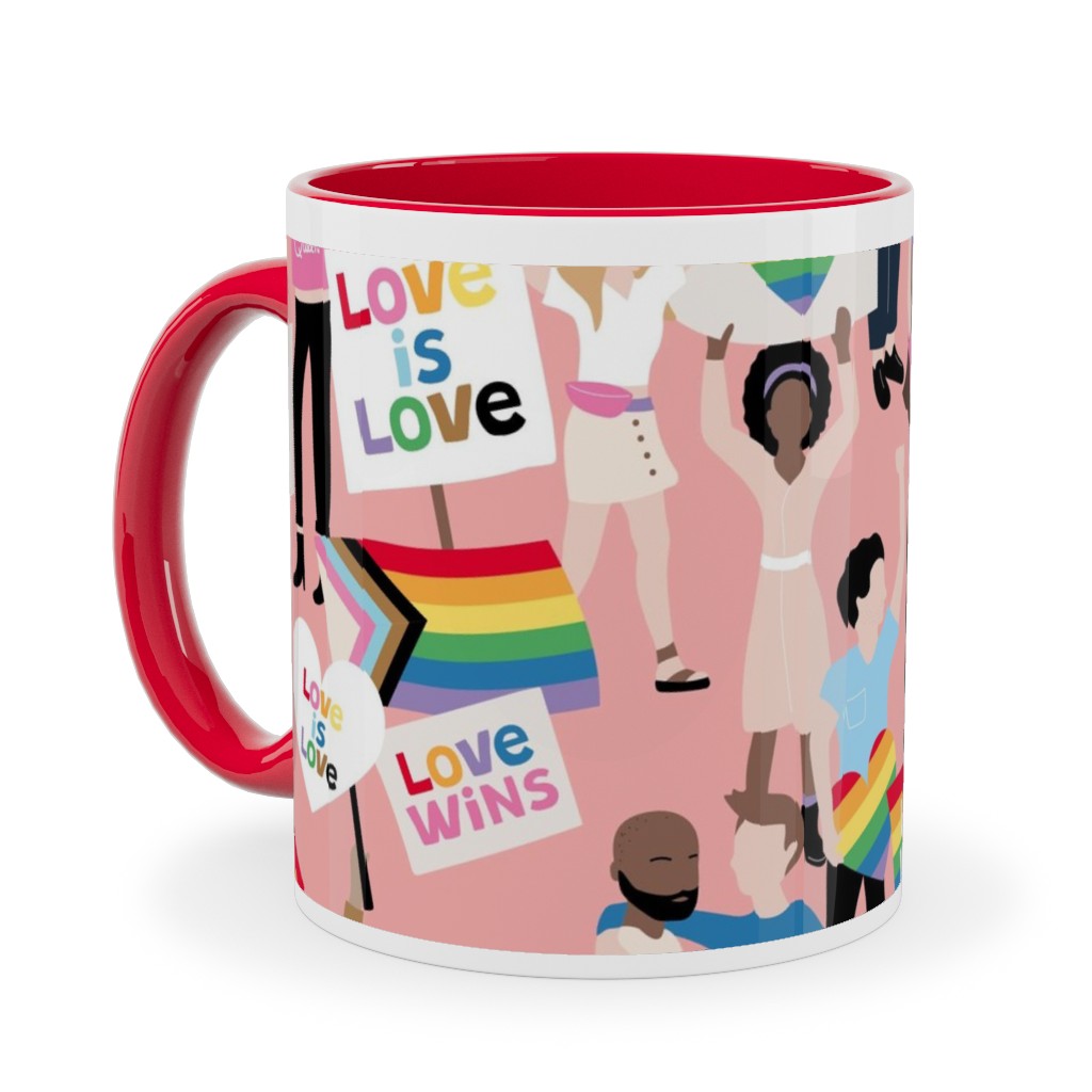 Pride Lgbtq Rainbow Flag Ceramic Mug, Red, , 11oz, Multicolor, Princess