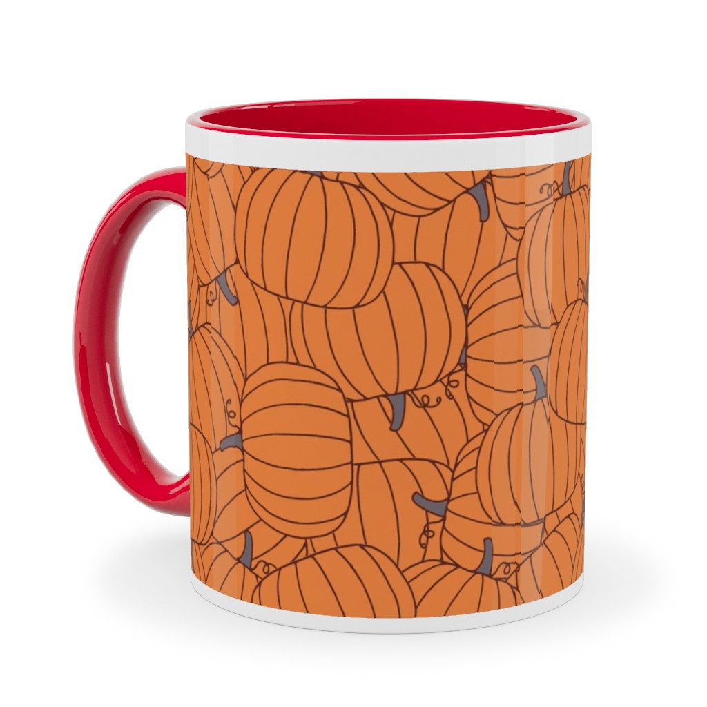 Squashed Squash Ceramic Mug, Red, , 11oz, Orange, Orange