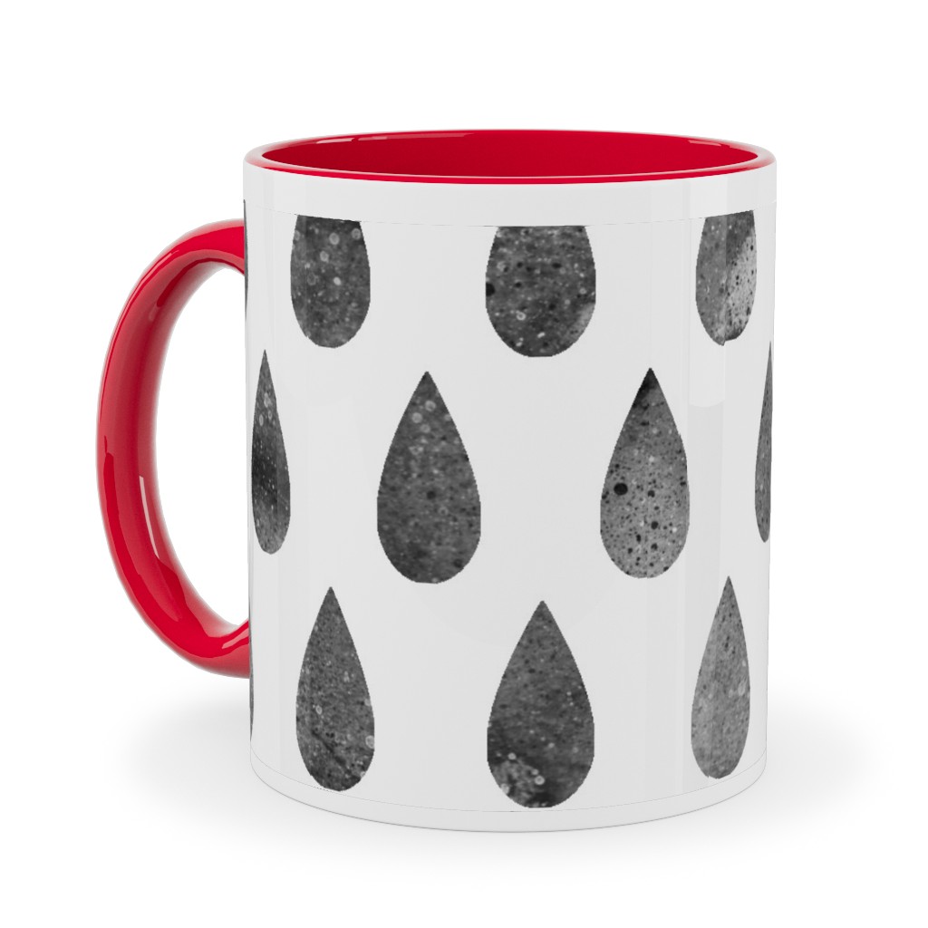 Drops Ceramic Mug, Red,  , 11oz, Gray