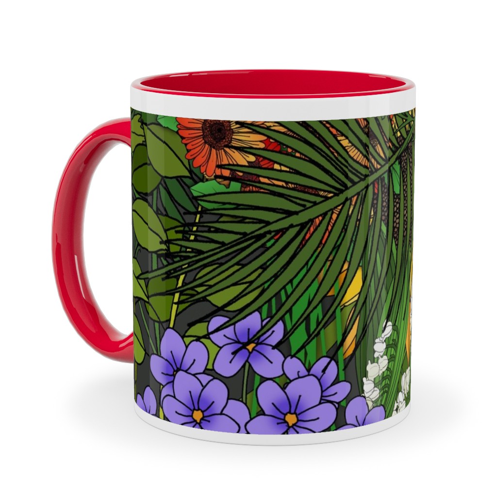 Botanic Garden Ceramic Mug, Red, , 11oz, Multicolor