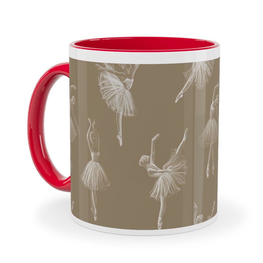 Ballerinas Ceramic Mug, Red,  , 11oz, Brown