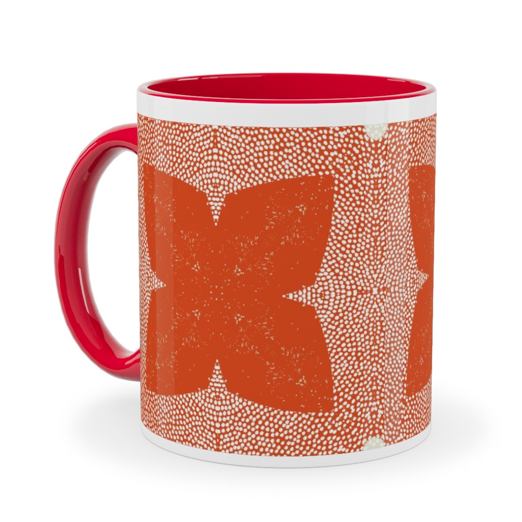 Red Geo Garden - Red Ceramic Mug, Red,  , 11oz, Red